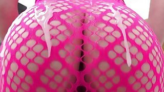 Hunk Mick Blue lubricates Kasey Warner sexy ass and tits before fucking her hard