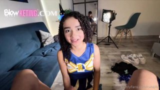 18-year-old virgin teen loses her virginity in hot blowjob casting - petite colombian babe